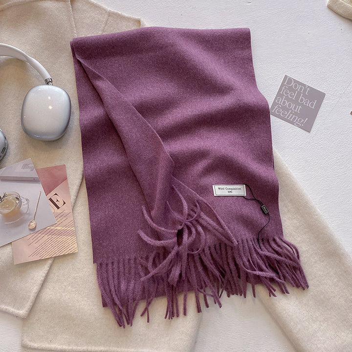 KHIONNE™ - Comfy Soft Plain Tassel Scarf Shawls