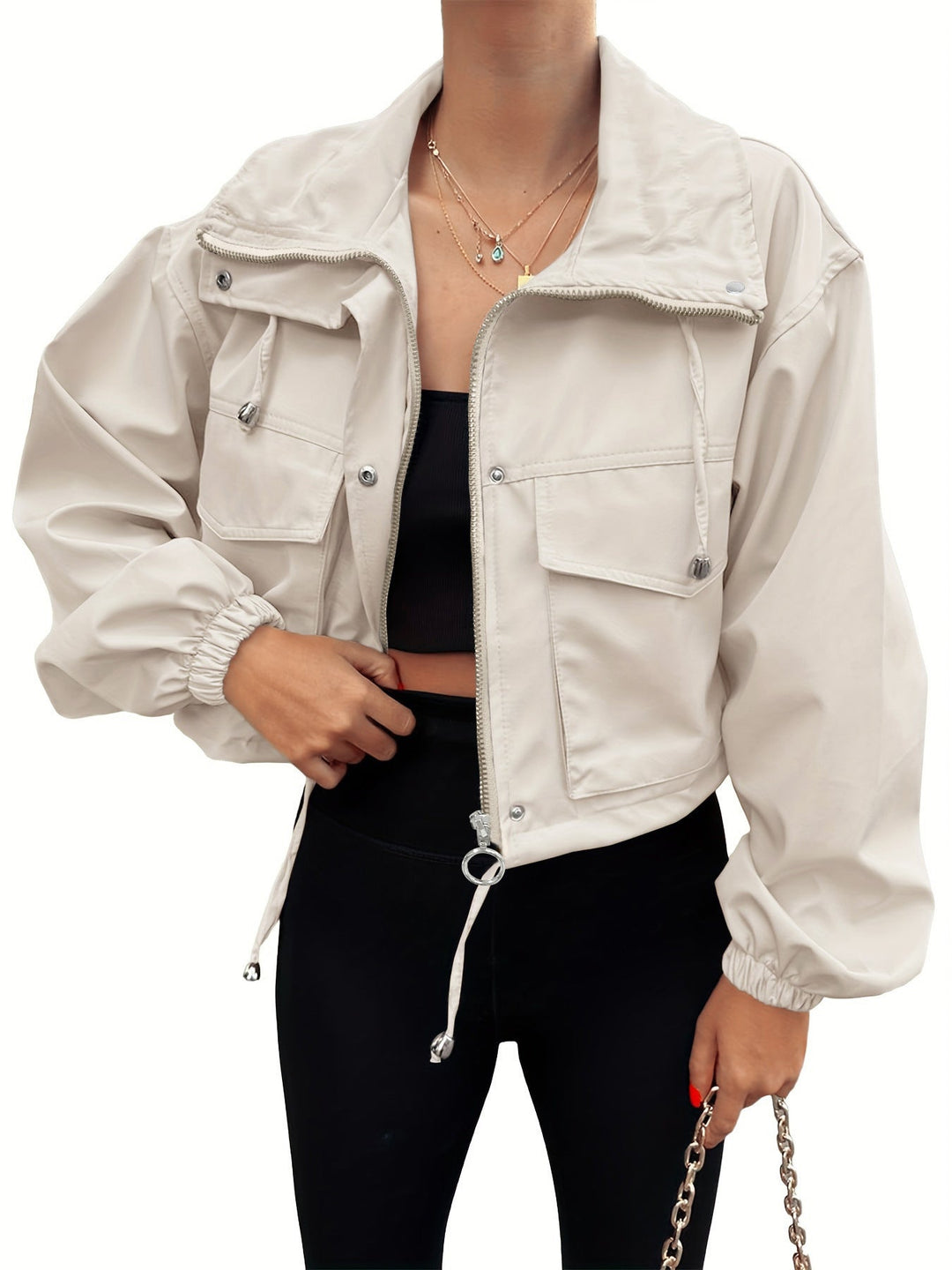 AGAPITA™ – Lightweight Zip-Up Cropped Jacket