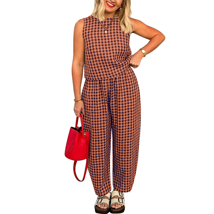 TRISH™ - Casual Plaid Two-Piece Set