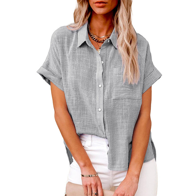 AUDRINE™ – Comfy Casual Button-Up Blouse