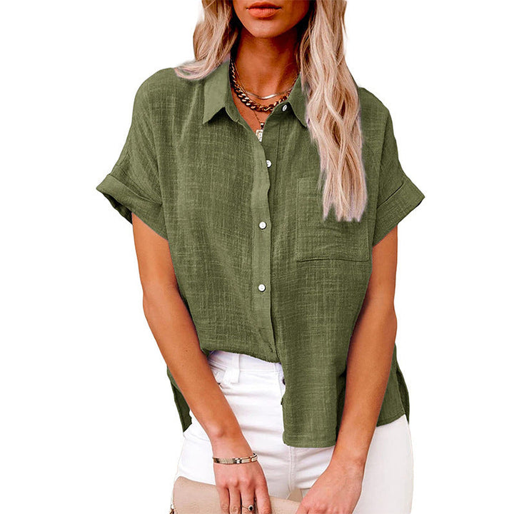 AUDRINE™ – Comfy Casual Button-Up Blouse