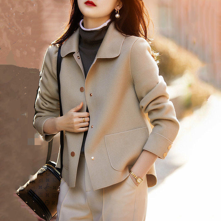 ADELAIDE™ - Cozy Button Front Long Sleeve Collared Coat