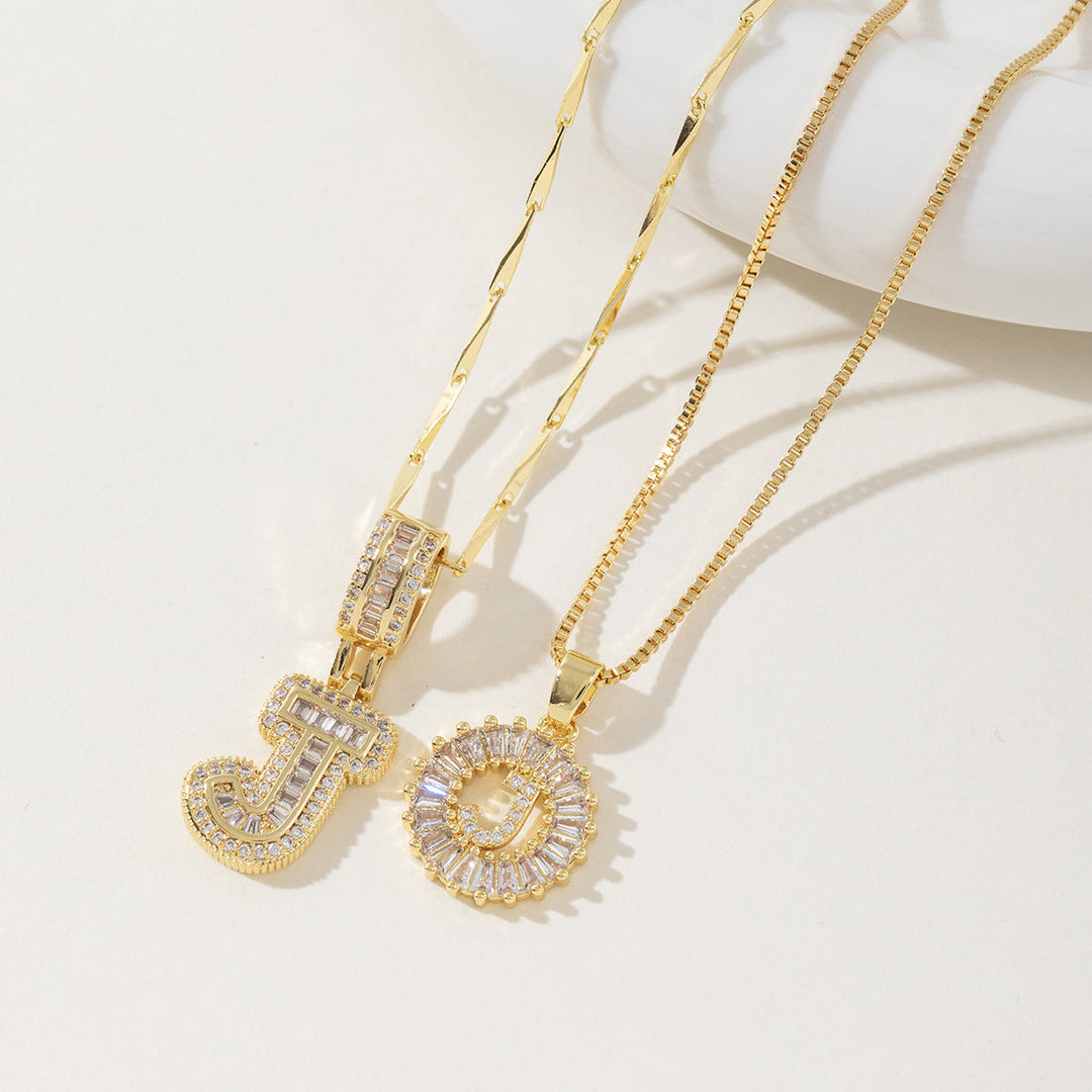 AISHA™ - Elegant 2-Pack Initial Letter Pendant Necklaces