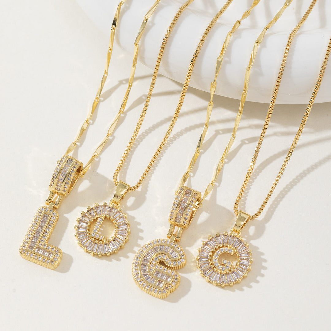 AISHA™ - Elegant 2-Pack Initial Letter Pendant Necklaces