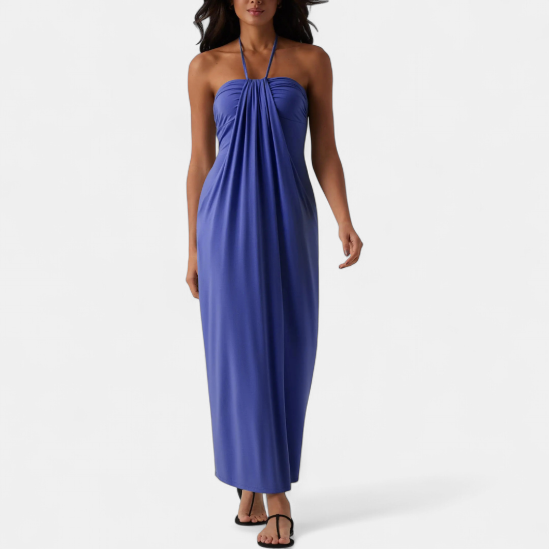 SOLÈNE™ – Sexy Halter Tie-Back Maxi Dress