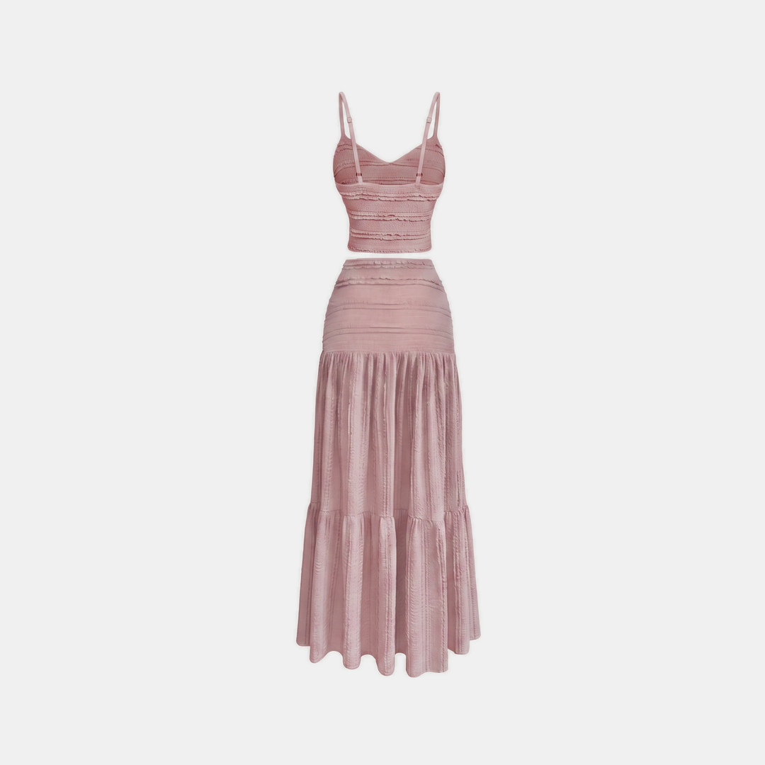 Women's Sleeveless Crop Top and Mini Skirt Two Piece Set