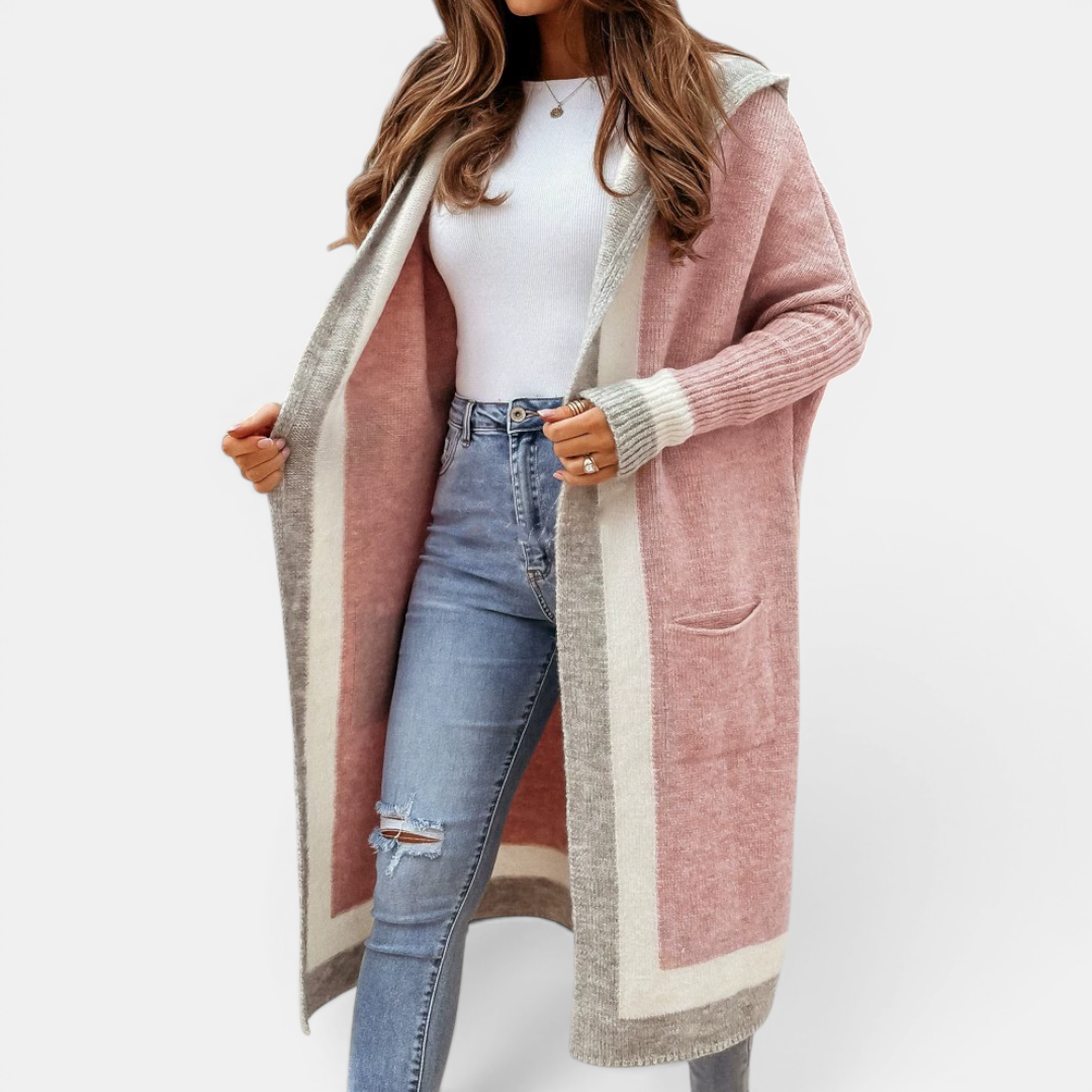 TOLVIE™ – Cozy Striped Hooded Long Cardigan