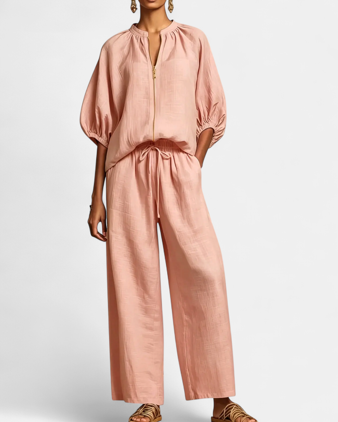 DEXTRA™ – Relaxed Zip-Up Wide-Leg Two-Piece Set