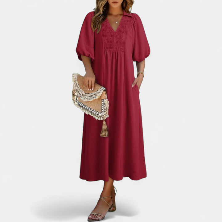 MERIDIAN™ – Breezy Puff Sleeve A-Line Dress
