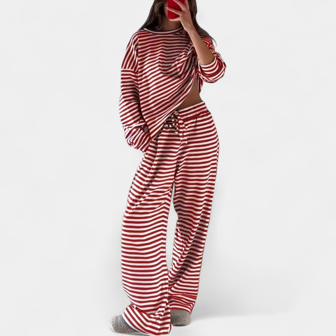 FLEURINE™ – Relaxed Stripe Wide-Leg Jumpsuit