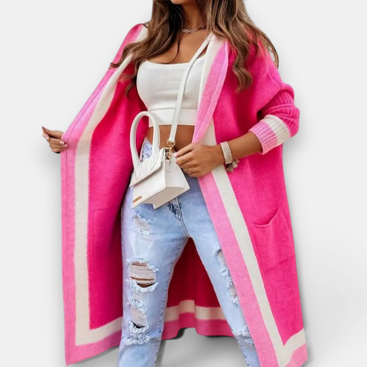 TOLVIE™ – Cozy Striped Hooded Long Cardigan