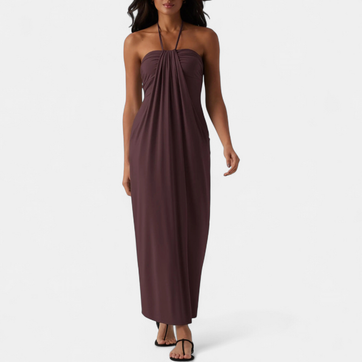 SOLÈNE™ – Sexy Halter Tie-Back Maxi Dress