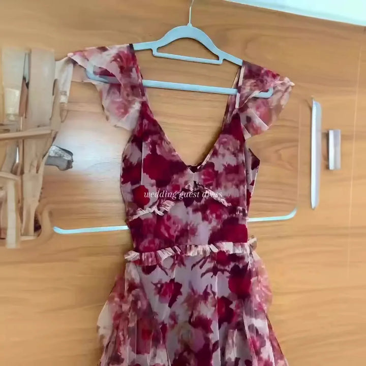 MARIELA™ – Romantic Floral Ruffle Maxi Dress