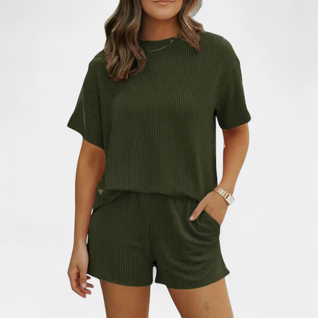 LACEY™ – Ribbed Casual Summer Two Piece Set