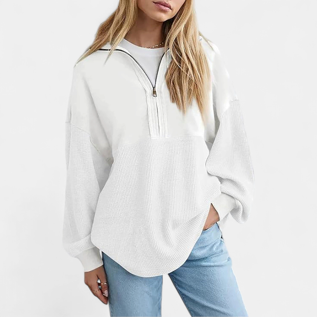 HADWEN™ – Cozy Half-Zip Waffle Knit Pullover