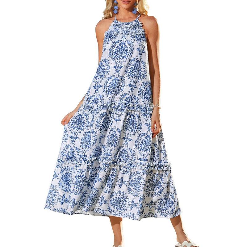 GRACE™ - Women's Hollowed-Out Waist Spaghetti Strap A-Line Dress