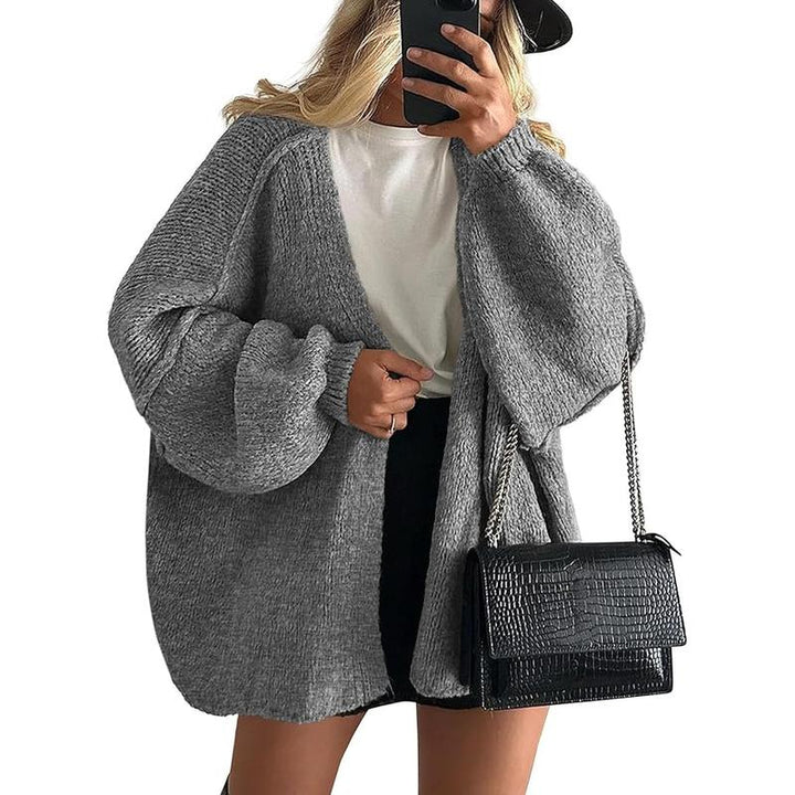 VERONIKA™ - Oversized Fit Lantern Sleeve Autumn Knit Cardigan