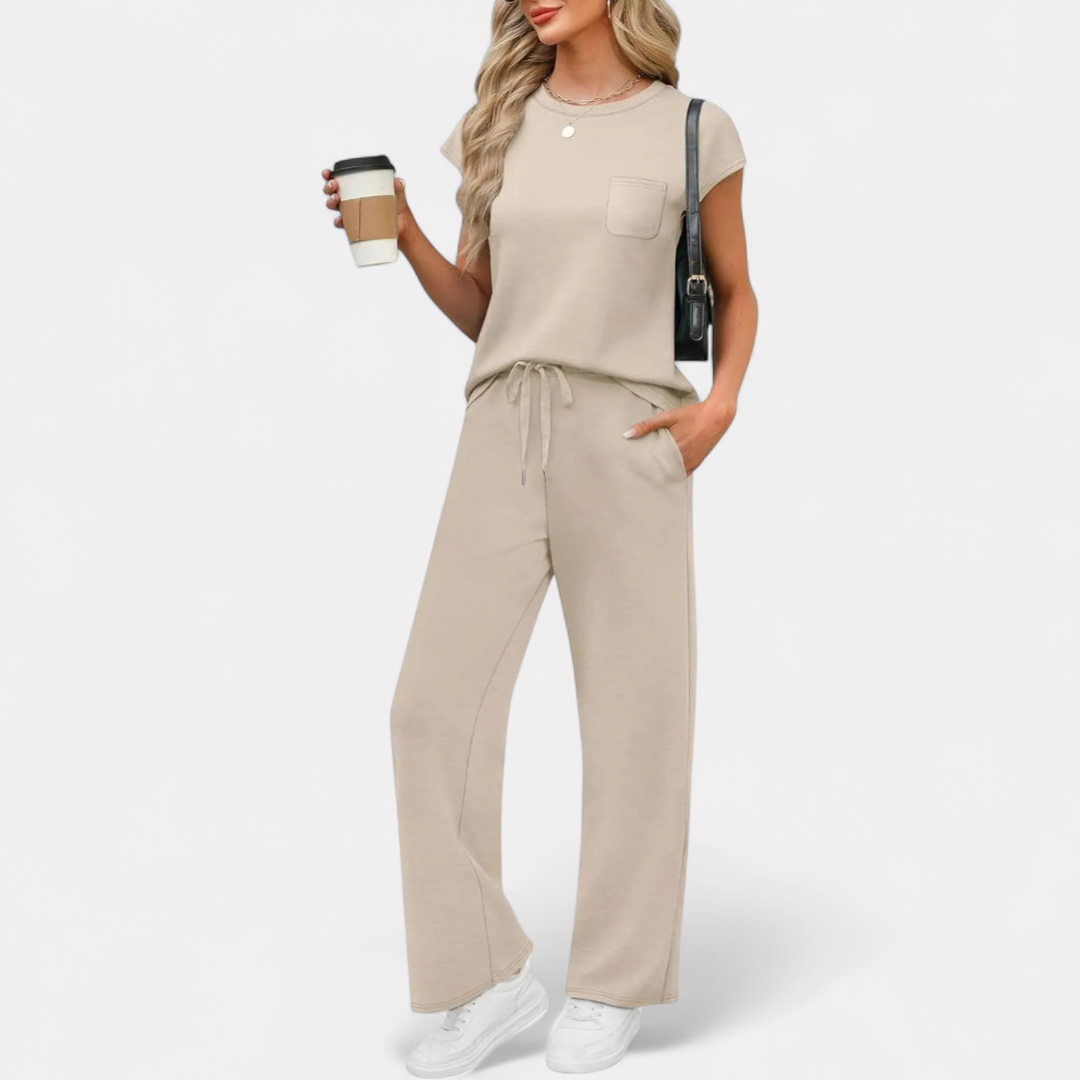 SOLÈNE™ – Breezy Crewneck Lounge Two-Piece Set