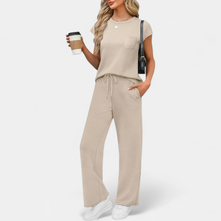 SOLÈNE™ – Breezy Crewneck Lounge Two-Piece Set