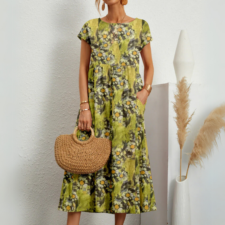 FLORENE™ - Breezy Floral Midi Dress