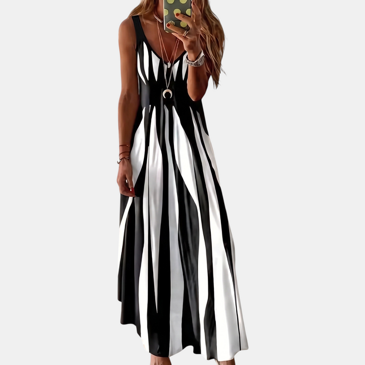 Women's Spaghetti Strap V-Neck Boho Sundress Long Dress